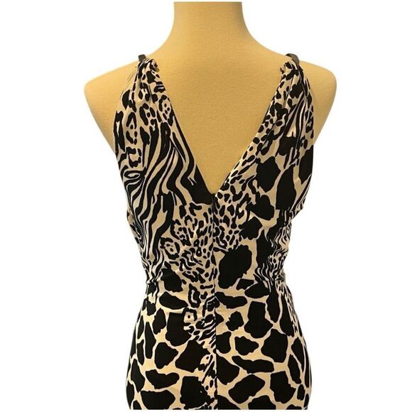 CACHE | black & white animal print dress M - Picture 3 of 8